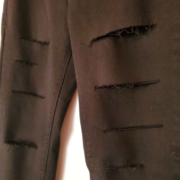 NEW Distressed Skinny Jeans - Ripped (Black) - Picture 2 of 10